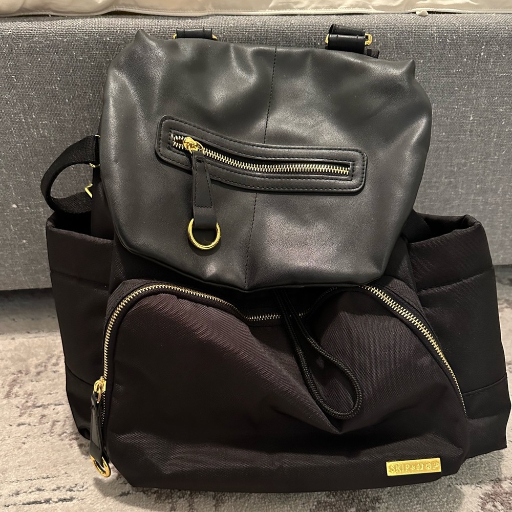 Skip Hop black backpack diaper bag